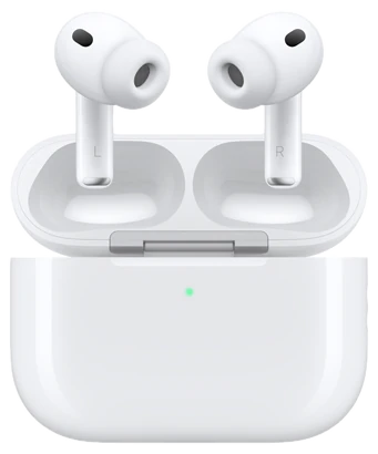 Fones sem fio com estojo de carga aberto